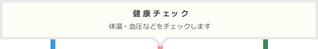 健康チェック：体温・血圧などをチェックします